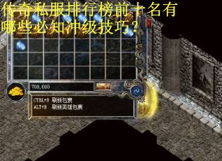 传奇私服排行榜前十名有哪些必知冲级技巧？