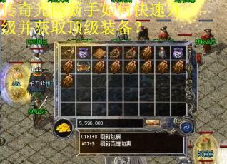 传奇光网新手如何快速升级并获取顶级装备？